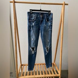 Zara jeans, skinny jeans, ripped jeans, torn jeans. Zara